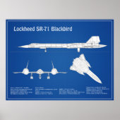 SR-71 Blackbird – 飛行機設計図プランABD ポスター (正面)