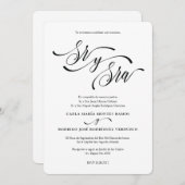 SR Y SRA 2の編集可能スペインのな結婚式招待状 招待状 (正面/裏面)