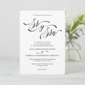 SR Y SRA 2の編集可能スペインのな結婚式招待状 招待状 (スタンド正面)