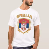 Srbija国旗の盾セルビアTシャツ Tシャツ (正面)