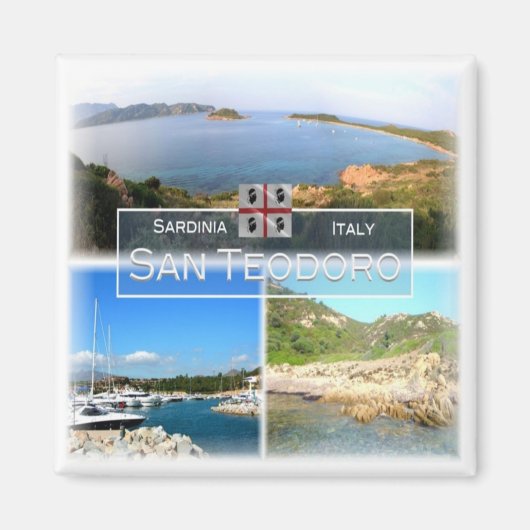 SRD020 SAN TEODORO – モザイク – サルデーニャ – 冷蔵庫 マグネット (正面)