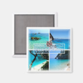 SRD033 CALA GOLORITZE'モザイク，サルデーニャ，冷蔵庫 マグネット (正面/裏面)