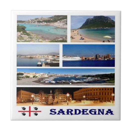 SRD042 SARDINIA，モザイク，イタリア， タイル (正面)
