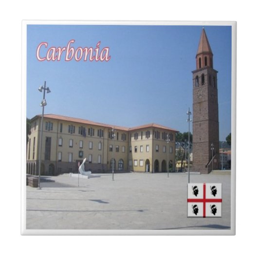 SRD049 CARBONIA, Piazza Roma, Sardinia, タイル (正面)