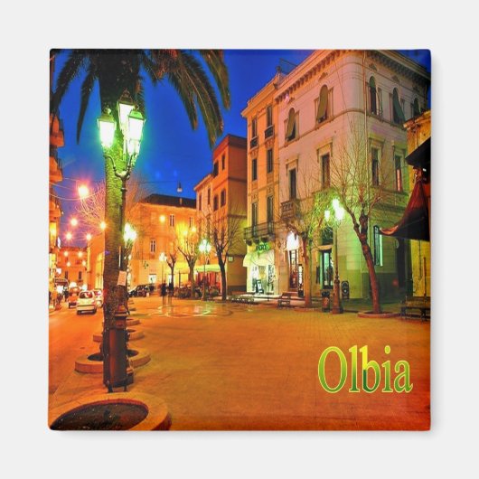 SRD057 OLBIA, Piazza Regina Margherita,冷蔵庫 マグネット (正面)