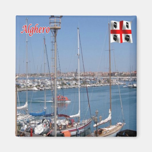SRD066 ALGHERO Coral Coast, Sardinia,冷蔵庫 マグネット (正面)