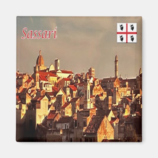 SRD071 SASARI Sardinia,イタリア,冷蔵庫 マグネット (正面)