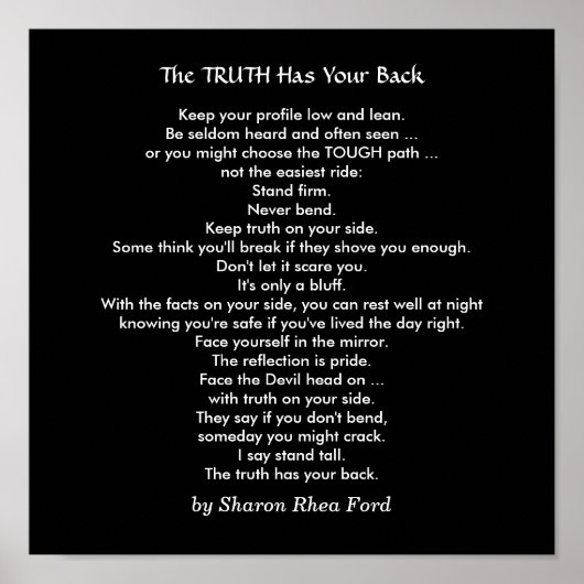 SRFによって真実と共に背の高い立ち ポスター (正面)