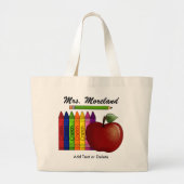 SRFによる先生トートのためのリンゴ ラージトートバッグ (正面)