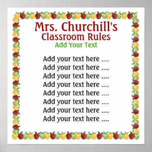 SRFによる学校先生の教室ルール ポスター