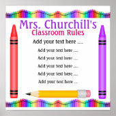 SRFによる学校先生の教室ルール ポスター (正面)