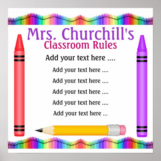 SRFによる学校先生の教室ルール ポスター (正面)