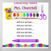 SRFによる学校先生の教室ルール ポスター (正面)