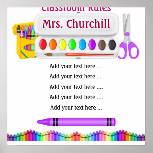 SRFによる学校先生の教室ルール ポスター