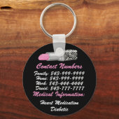 SRFによる重要な電話番号キーチェーン キーホルダー (正面)