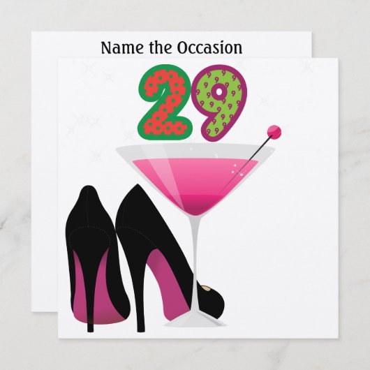 SRFによる29th Birthday Partyへの招待 招待状 (正面/裏面)