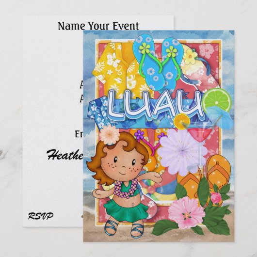 SRFのルアウ招待状 招待状 (正面/裏面)