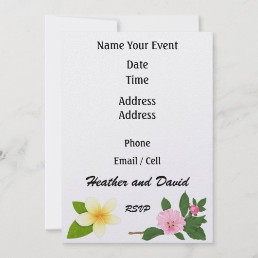 SRFのルアウ招待状 招待状 (裏面)