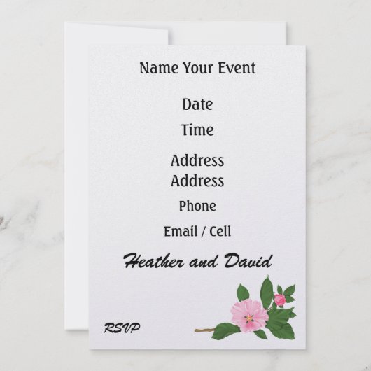 SRFのルアウ招待状 招待状 (裏面)