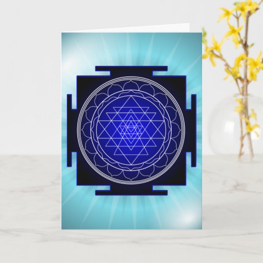 sriのyantraの挨拶状 カード (黄色い花)