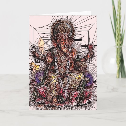 Sri Ganeshaのステンドグラスの挨拶状 カード (正面)