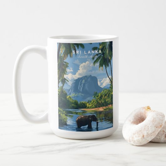 Sri Lanka Elephant Jungle Coffee Mug コーヒーマグカップ (ドーナツ)