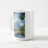 Sri Lanka Elephant Jungle Coffee Mug コーヒーマグカップ (正面左)