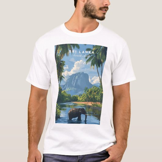 Sri Lanka Elephant River Jungle T-Shirt for Mens Tシャツ (正面)