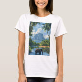Sri Lanka Elephant River Jungle T-Shirt for Women Tシャツ (正面)