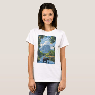 Sri Lanka Elephant River Jungle T-Shirt for Women Tシャツ