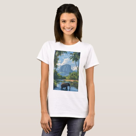 Sri Lanka Elephant River Jungle T-Shirt for Women Tシャツ (正面フル)