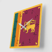 Sri Lanka Flag スクエア壁時計 (傾斜)