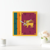 Sri Lanka Flag スクエア壁時計 (ホーム)