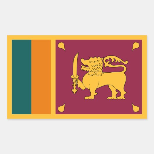 Sri Lanka Flag 長方形シール (正面)
