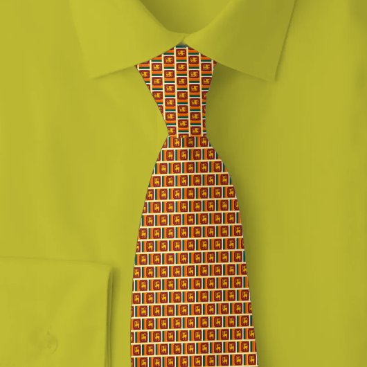 Sri Lanka Flag Brick Pattern ネクタイ