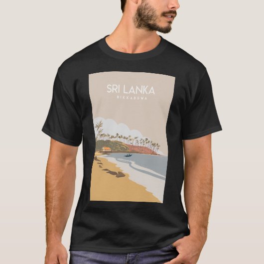 Sri Lanka Hikkaduwa Travel Poster Tシャツ (正面)