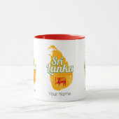 Sri Lanka Map Vintage Holiday Island Souvenir マグカップ (中央)