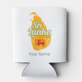 Sri Lanka Map Vintage Holiday Island Souvenir 缶クーラー (裏面)