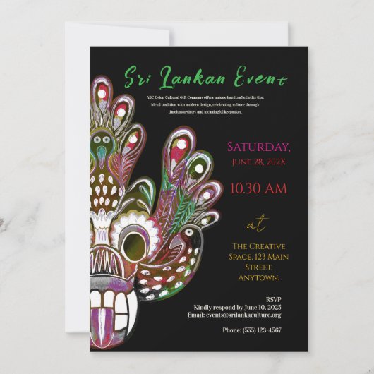 Sri Lanka Modern Cultural design 招待状 (正面)