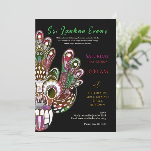 Sri Lanka Modern Cultural design 招待状 (スタンド正面)