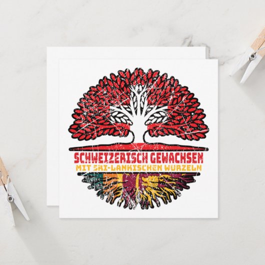 Sri Lanka Sri-Lankisch Schweizer Schweiz Baum カード (正面/裏面インサイチュ)