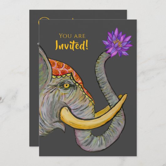 Sri Lankan Heritage Hand-painted 招待状 (正面/裏面)