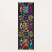 Sri Yantraパターン-色および金ゴールド ヨガマット (裏面)