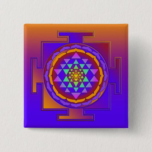 SRI YANTRAフルカラー+あなたのアイディア 缶バッジ (正面)