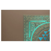 Sri Yantra水白熱-生地 ファブリック (ファットクウォーター)