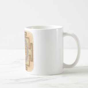 Sri Yantra金ゴールド コーヒーマグカップ