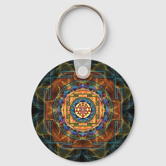 Sri Yantra – 聖幾何学 キーホルダー (正面)