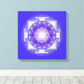 Sri Yantra Mandala Purple and Blue Canvas Print キャンバスプリント (インサイチュ (ウッドフロア))