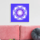 Sri Yantra Mandala Purple and Blue Canvas Print キャンバスプリント (インサイチュ (リビング))