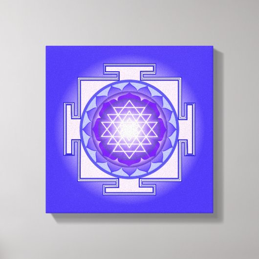 Sri Yantra Mandala Purple and Blue Canvas Print キャンバスプリント (正面)